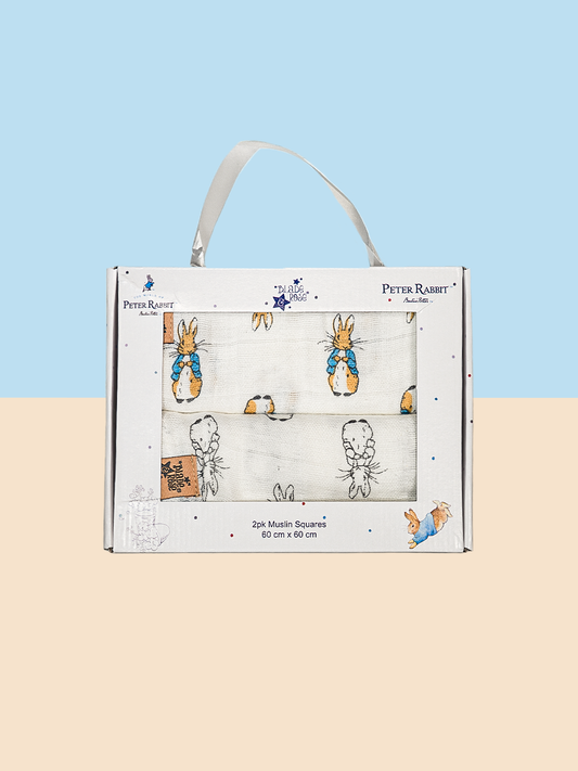 Blade & Rose Peter Rabbit Neutral Two Pack Muslin Squares