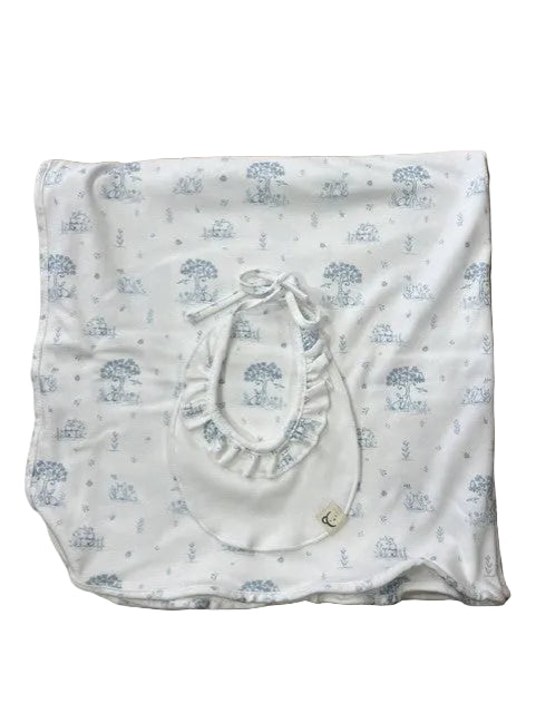 Calamaro Baby Boys Blanket And Bib Set Mon Cheri 73090