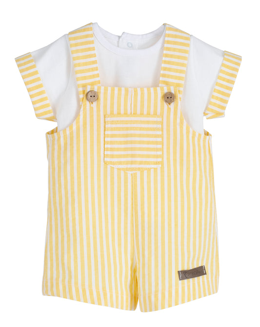 Calamaro Baby Frisa Dungaree Set Lemon 11110