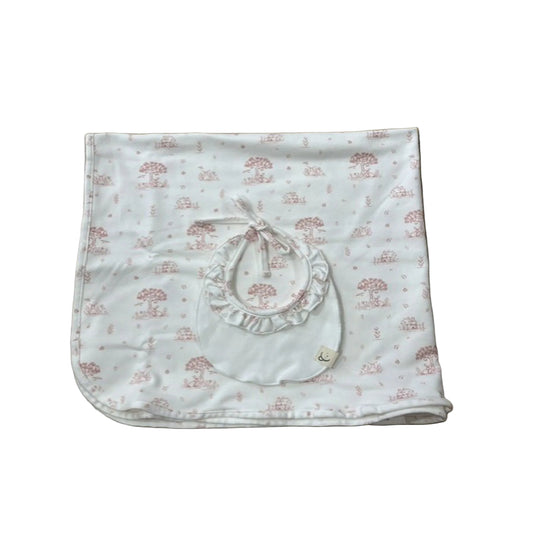 Calamaro Baby Girls Blanket And Bib Set Mon Cheri 73090