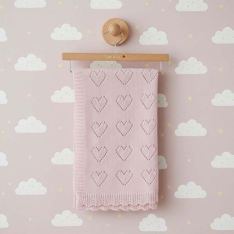 Cute & Co Cotton Pointelle Heart Wrap Pink