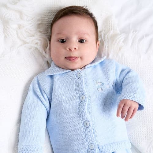 Dandelion Bunny Collared Cardigan Blue A2655