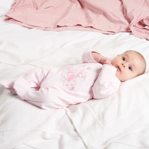 Dandelion Elephant Cotton Sleepsuit Pink DC3148