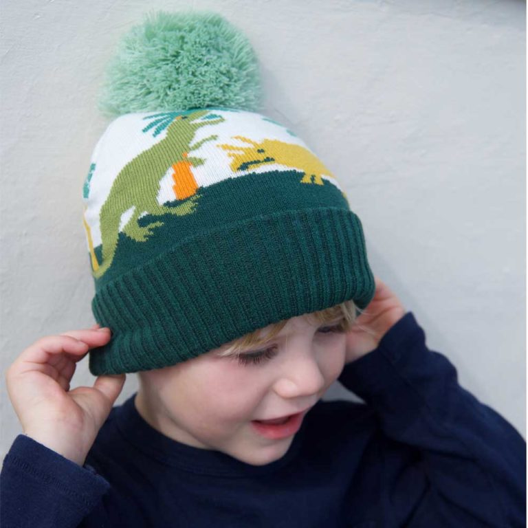 Powell Craft Dinosaur Knitted Hat Location Shot