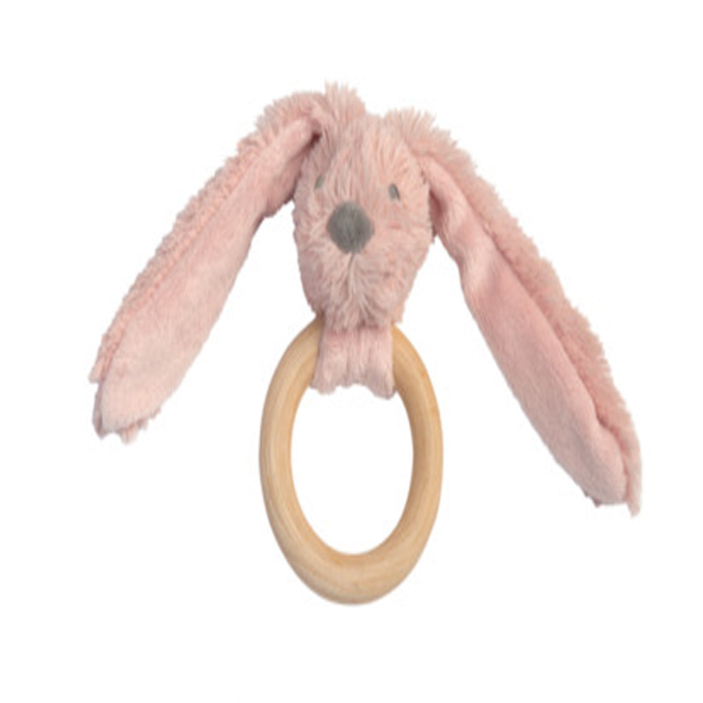 Happy Horse Old Pink Rabbit Richie Wooden Teething Ring