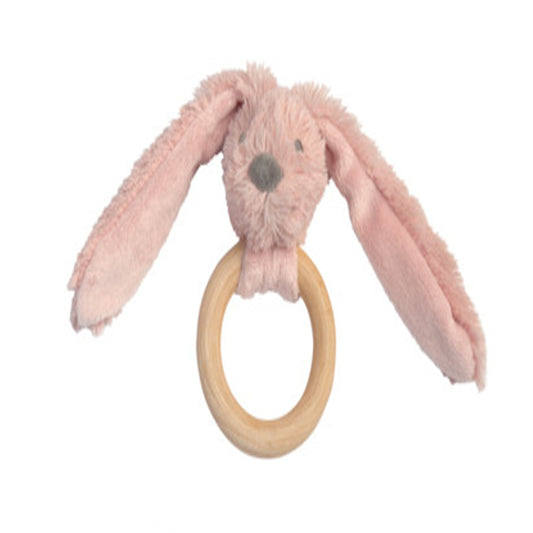 Happy Horse Old Pink Rabbit Richie Wooden Teething Ring