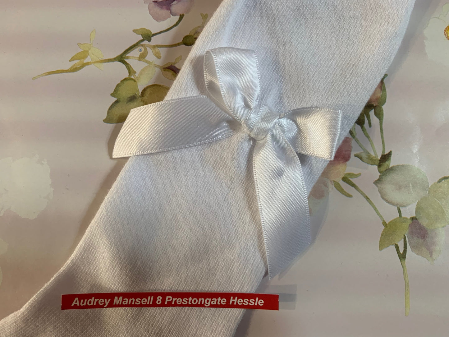 Pex White Ribbon Bow Tights