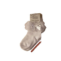 Pex White Isla Bow And Frill Ankle Sock
