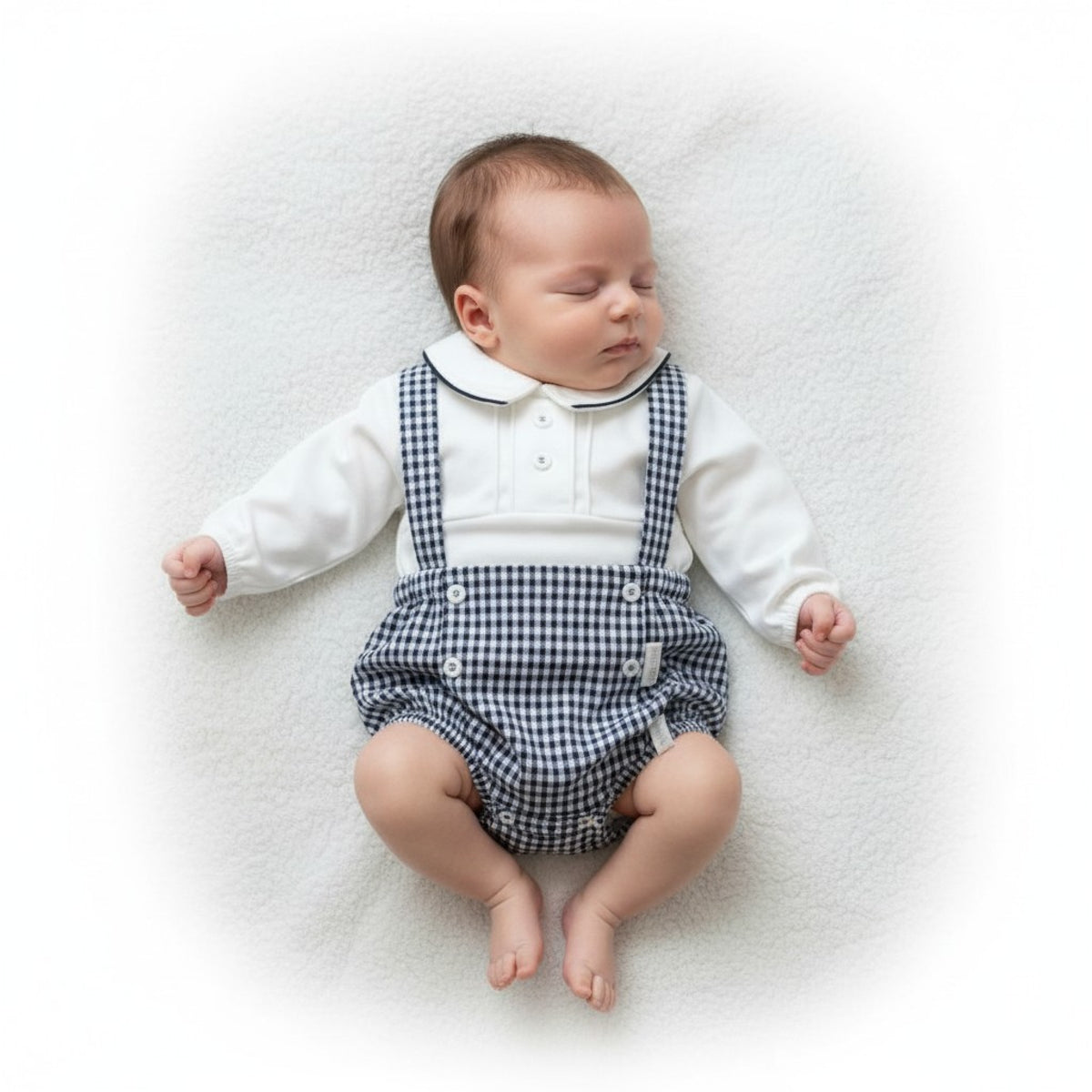 My Little Chick Boys Romper Dungaree Set Dogtooth