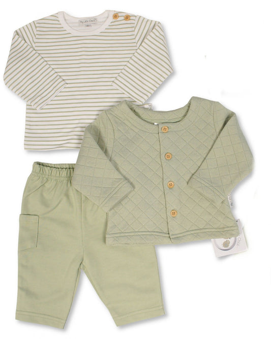 My Little Chick Boys Three Piece Set Sage