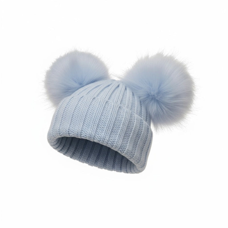 My Little Chick Double Pom Pom Hat Blue