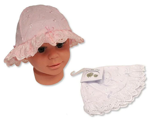 My Little Chick Embroidery Anglaise Sun Hat - BW 0503-644