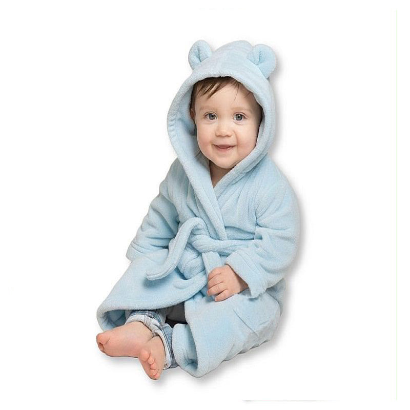 Nursery Time Hooded Robe Blue