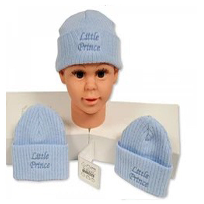 Nursery Time Little Prince Knitted Hat Blue