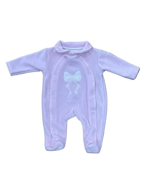 Pex Hallie Velour Sleepsuit Pink