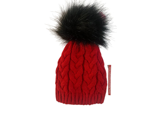 Pex Phoebe Knitted Hat Red And Black