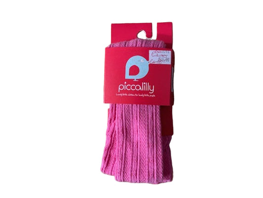 Piccalilly Cable Knit Tights Pink