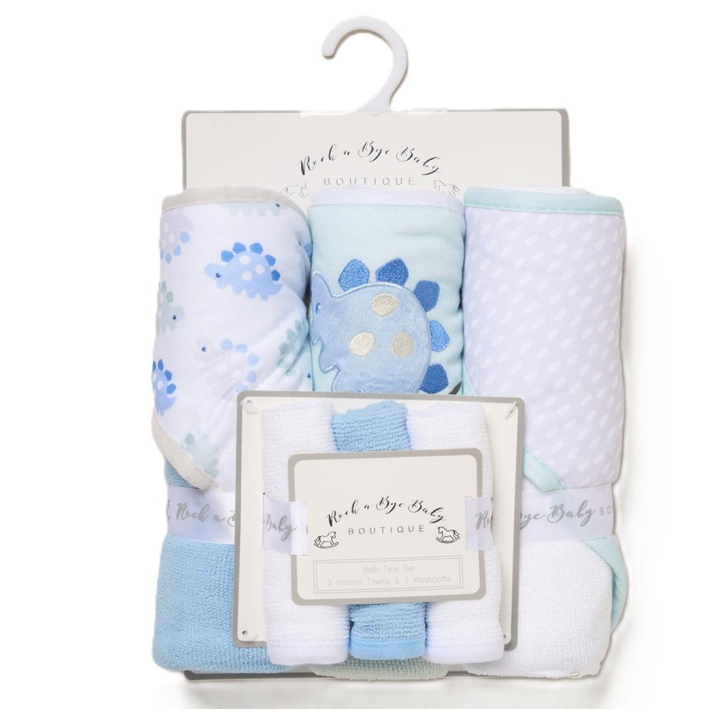 Rock A Bye Baby Boutique Boys Dinosaur Six Piece Towel Set H14923