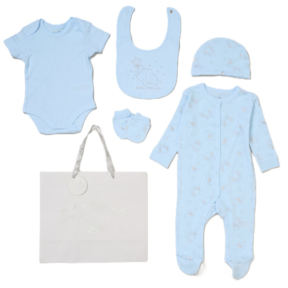 Rock A Bye Baby Boutique Boys Five Piece Gift Set Elephant G12001