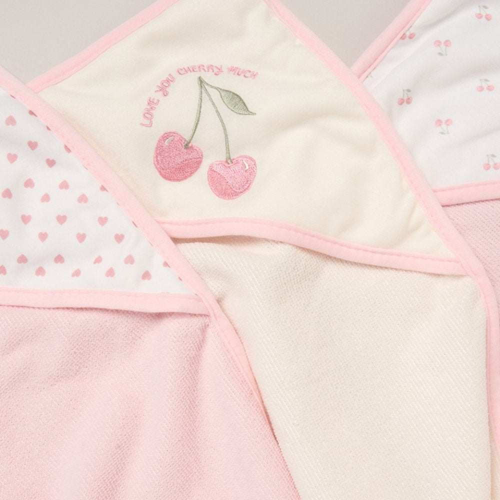 Rock A Bye Baby Boutique Girls Cherry And Hearts Six Piece Towel Set H12867