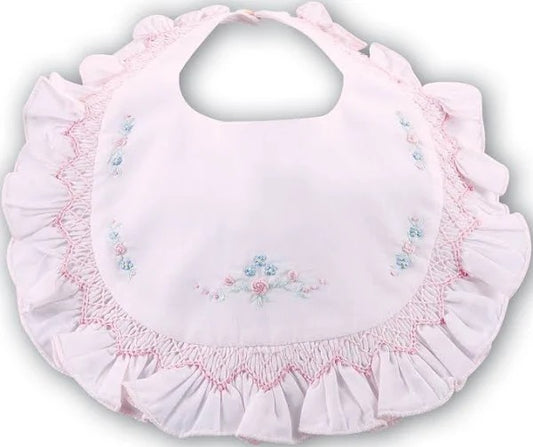 Sarah Louise Bib Pink With Embroidery 003307