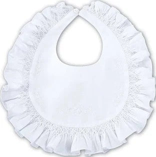 Sarah Louise Bib White With White Embroidery 003307
