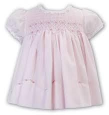 Sarah Louise Summer Pink Smocked Dress With Daisy Embroidery 012887