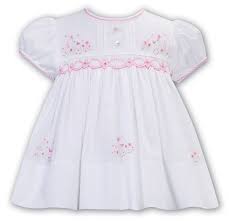 Sarah Louise Summer White Dress Cerise Floral Embroidery 013185