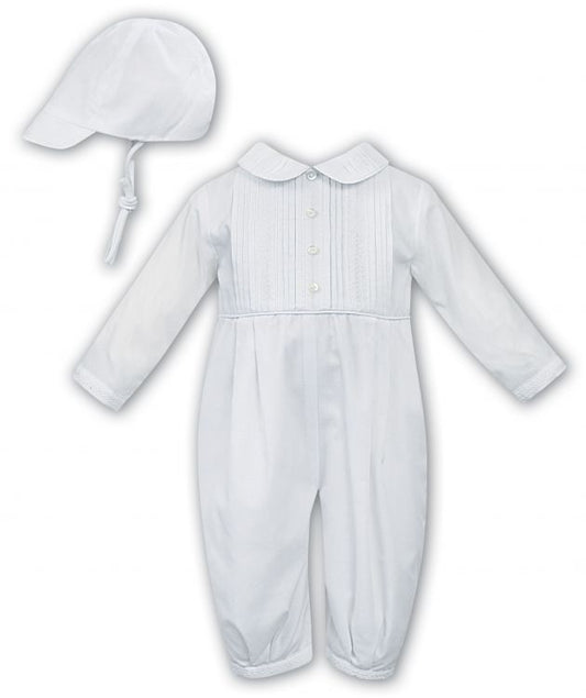 Sarah Louise Winter Romper & Cap White 012010