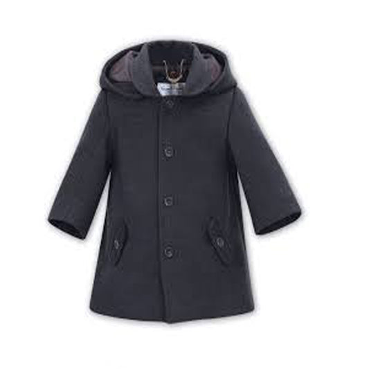 Sarah Louise Heritage Collection Boys Winter Grey Hooded Coat C9000