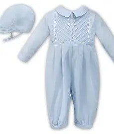 Sarah Louise Heritage Collection Boys Winter Romper & Cap Blue C3001