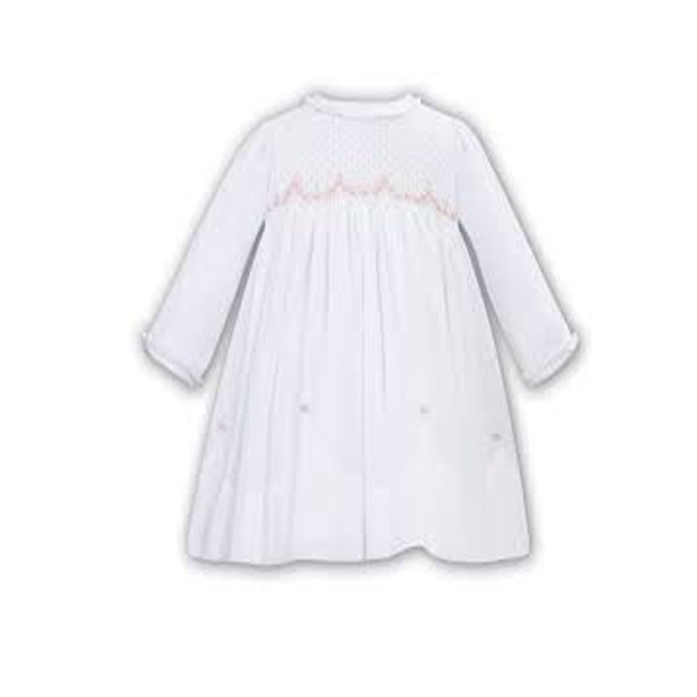 Sarah Louise Winter Dress Full Smocked Top With Rose Embroidery 013026