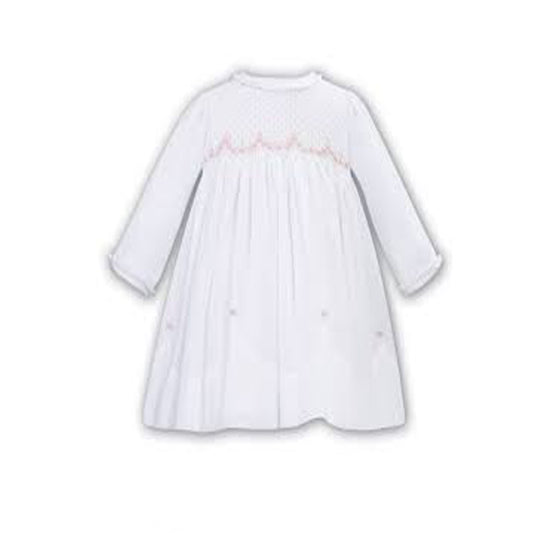 Sarah Louise Winter Dress Full Smocked Top With Rose Embroidery 013026