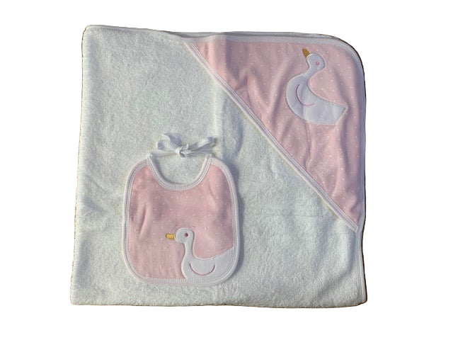 Sardon Pale Pink Duck Towel And Bib Set 25HA-705
