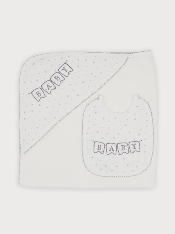 Sardon Spanish Towel And Bib Set Grey 25HA-335