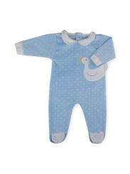 Sardon Spanish Velour Pale Blue Duck Babygrower 25HA-700