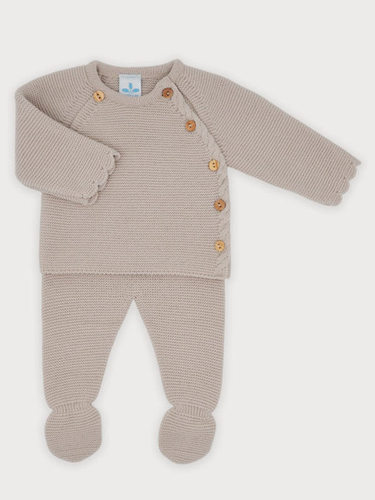 Sardon Spanish Winter Knitted Cross Over Set Stone 025VE-344