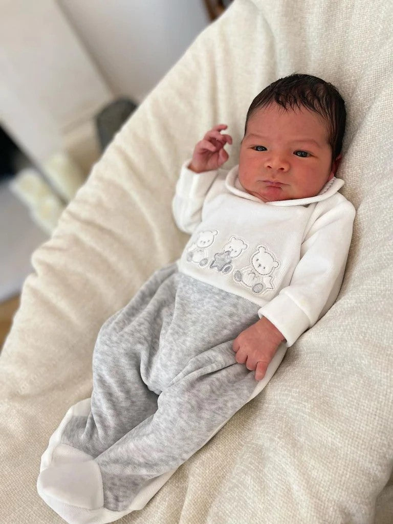 Pex Silver Bears Sleepsuit Velour