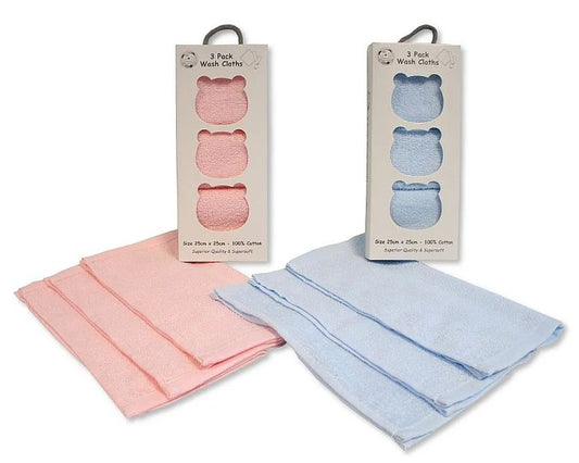 Snuggle Baby Three Pack Wash Cloths GP 25-1277