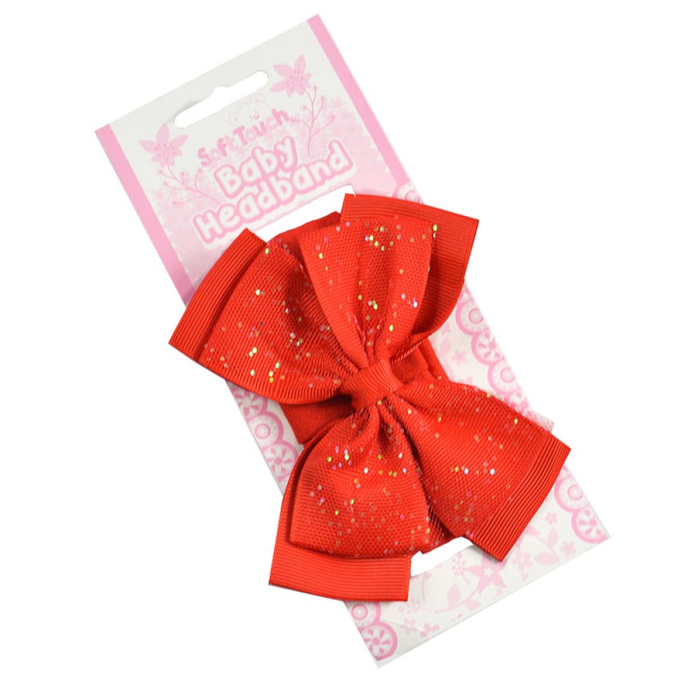 Soft Touch Red Bow Headband