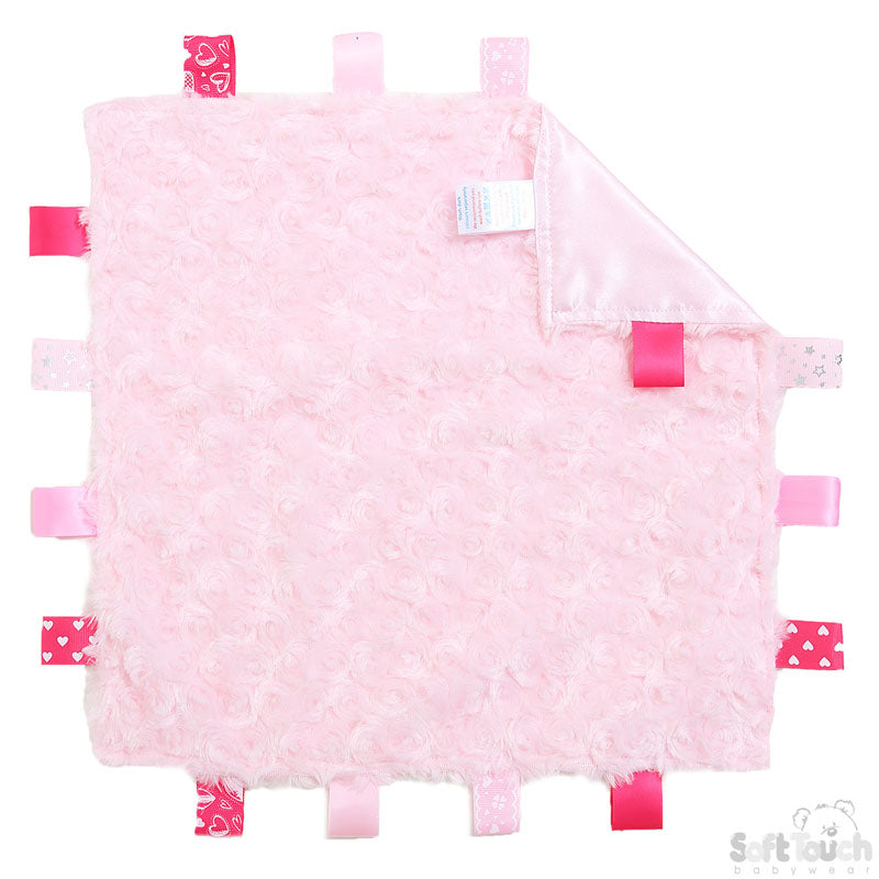 Soft Touch Bubble Velour Taggie Comforter Pink