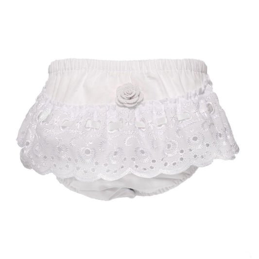 Soft Touch Cotton Frilly Pants White Rose FP16