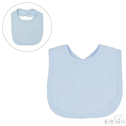 Soft Touch Plain Velcro Bib Blue