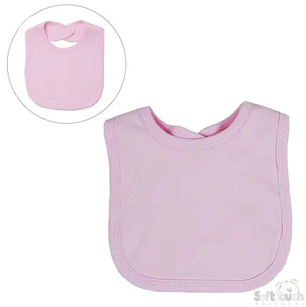 Soft Touch Plain Velcro Bib Pink