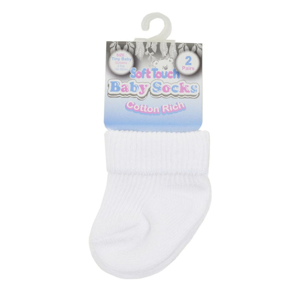 Soft Touch Two Pack White Premature Socks