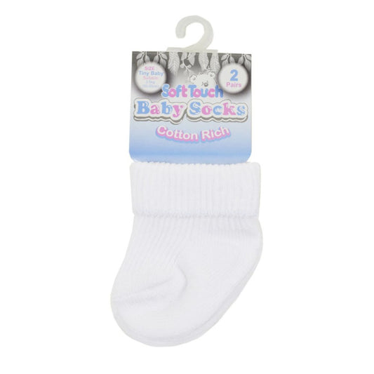 Soft Touch Two Pack White Premature Socks