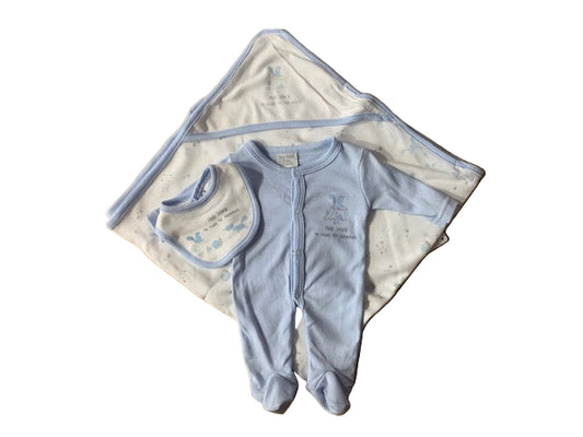 Tiny Baby Prem Three Piece Set Sky Blue