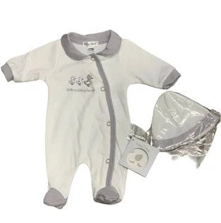 Tiny Chick Prem Babygrower White & Grey
