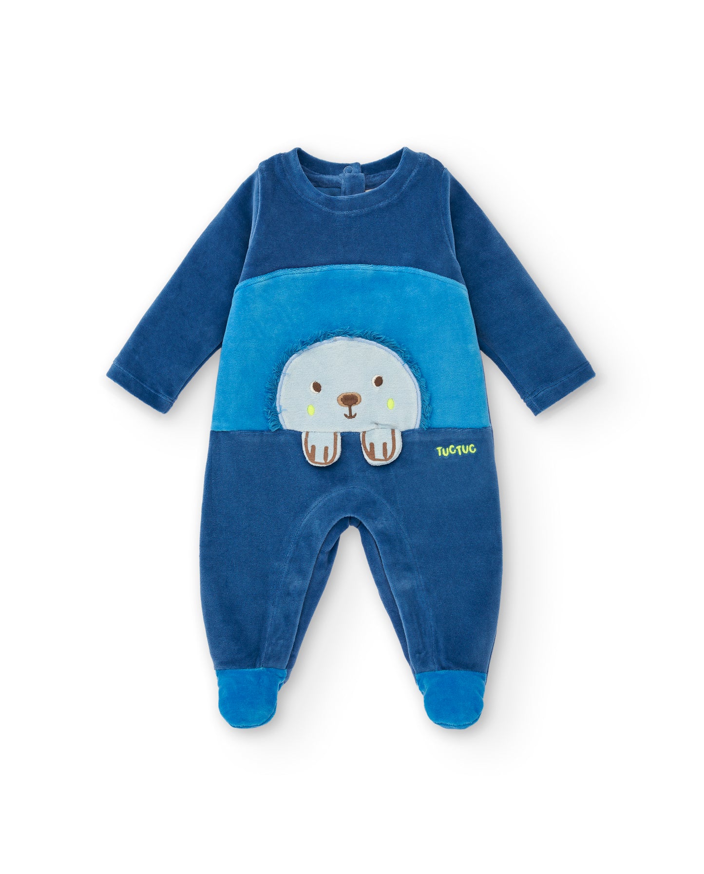 Tuc Tuc Hedgehog Forest Velour Romper Blue 8844
