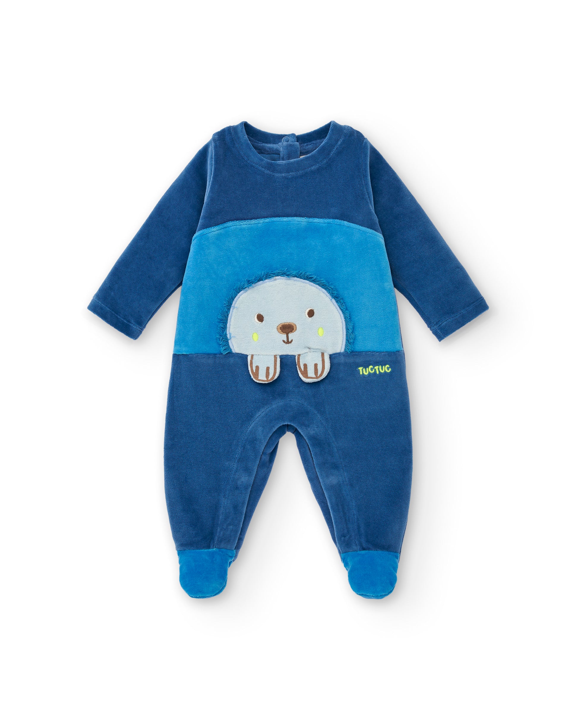 Tuc Tuc Hedgehog Forest Velour Romper Blue 8844